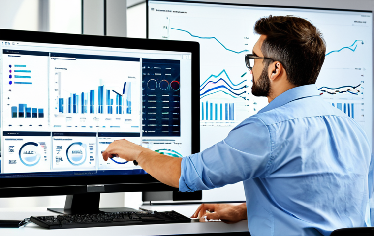 Data-Driven Decisions**
"A professional marketing specialist, fully clothed in a modern business casual outfit, analyzing a complex data dashboard on a large monitor. The scene is a bright, open-plan office in Milan. Focus on the screen displaying charts and graphs, highlighting marketing analytics. Emphasis on understanding consumer behavior. Safe for work, appropriate content, perfect anatomy, correct proportions, natural pose, professional setting, family-friendly, high quality digital art."
**